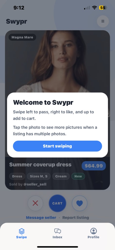 SWYPR welcome onboarding